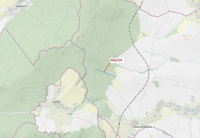 Dražba lesa, Nová Hradečná, 6275 m2