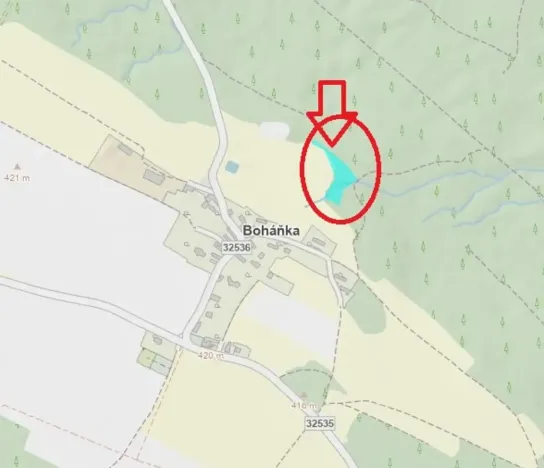 Prodej lesa, Boháňka, 3705 m2