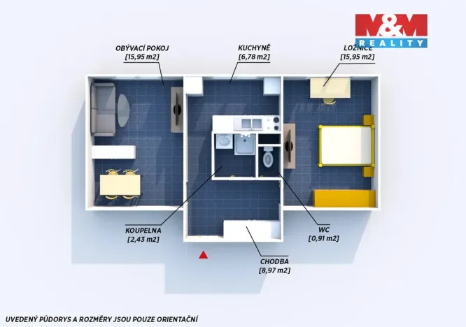 Prodej bytu 2+1, Roztoky, 51 m2