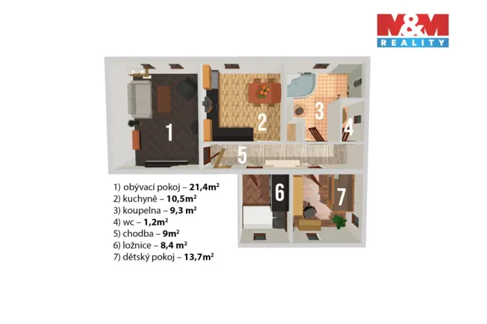 Prodej bytu 3+1, Liberec - Liberec VII-Horní Růžodol, Tylova, 74 m2