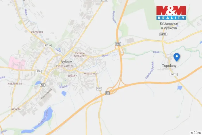 Prodej pozemku pro bydlení, Topolany, 1194 m2