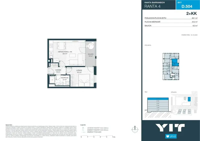 Prodej bytu 2+kk, Praha - Hlubočepy, Wassermannova, 43 m2
