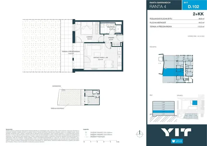 Prodej bytu 2+kk, Praha - Hlubočepy, Wassermannova, 44 m2