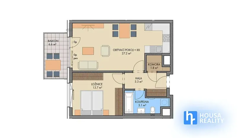 Pronájem bytu 2+kk, Praha - Prosek, Čakovická, 55 m2