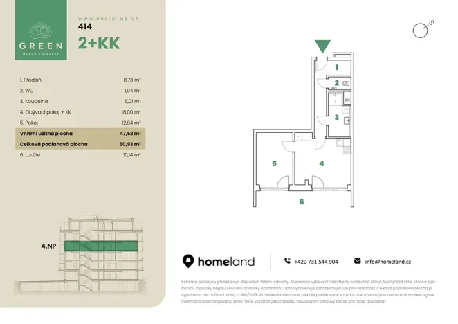 Prodej bytu 2+kk, Mladá Boleslav, 51 m2