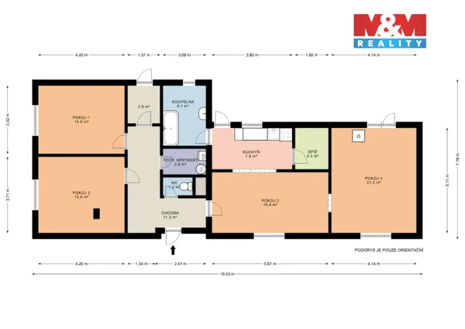 Prodej rodinného domu, Miroslav, Údolní, 103 m2