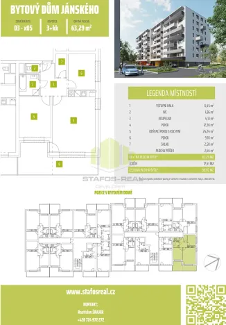 Pronájem bytu 3+kk, Olomouc, Janského, 63 m2