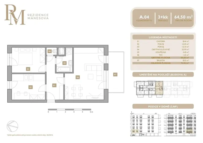 Prodej bytu 3+kk, Lipník nad Bečvou, Mánesova, 64 m2
