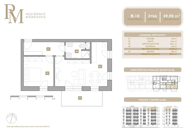 Prodej bytu 2+kk, Lipník nad Bečvou, Mánesova, 49 m2