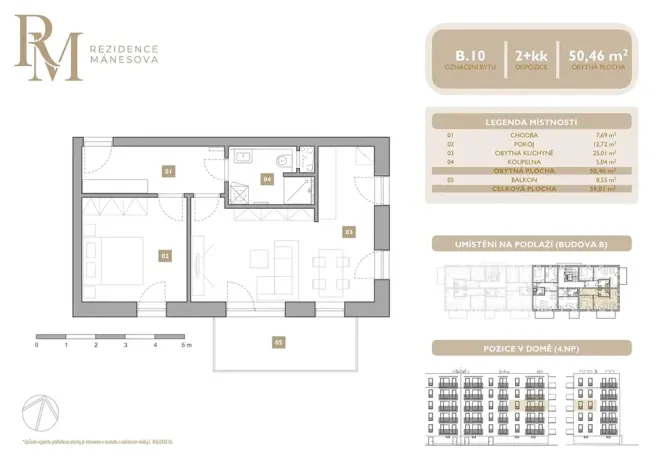 Prodej bytu 2+kk, Lipník nad Bečvou, Mánesova, 50 m2