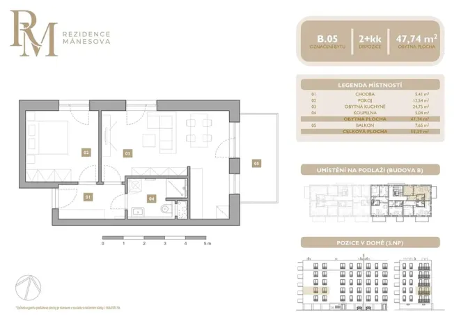 Prodej bytu 2+kk, Lipník nad Bečvou, Mánesova, 47 m2