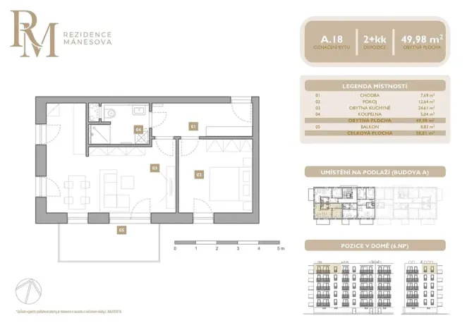 Prodej bytu 2+kk, Lipník nad Bečvou, Mánesova, 49 m2