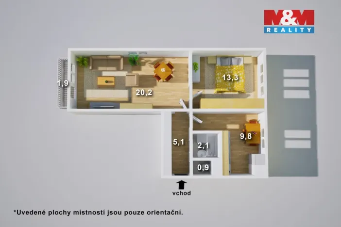 Prodej bytu 2+1, Ústí nad Labem - Bukov, Bratří Čapků, 52 m2
