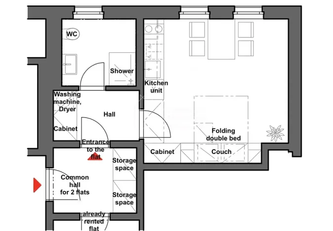 Pronájem bytu 1+kk, Praha - Střížkov, Střížkovská, 27 m2