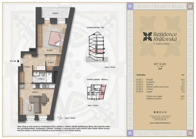 Prodej bytu 2+kk, Praha - Nové Město, V tůních, 57 m2