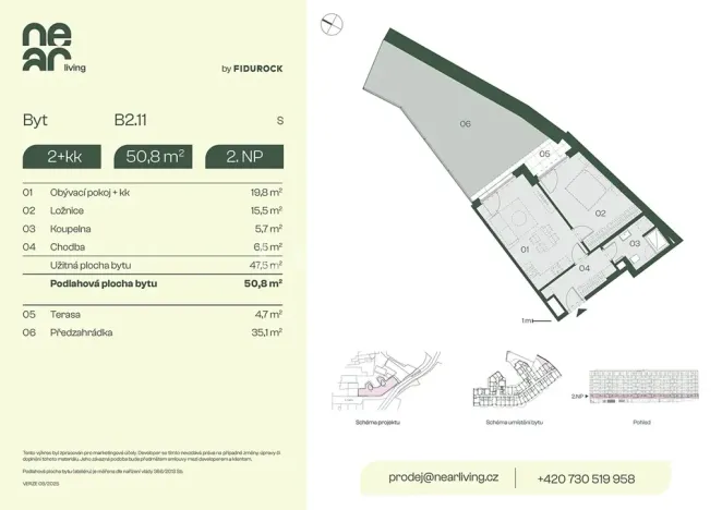 Prodej bytu 2+kk, Praha - Libeň, Na kopečku, 48 m2