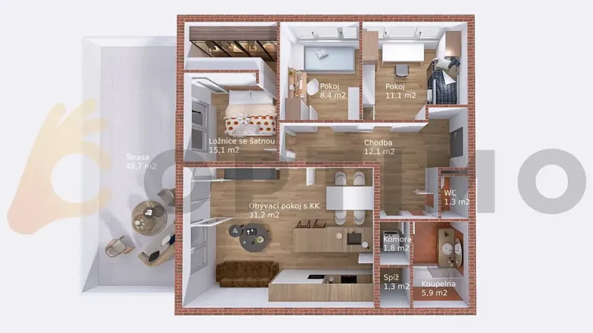 Prodej bytu 4+kk, Roztoky, Tyršovo nám., 88 m2