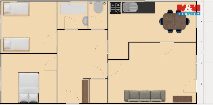 Pronájem bytu 3+1, Praha - Stodůlky, Kálikova, 70 m2
