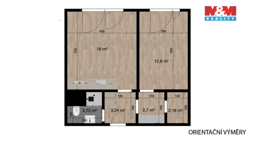 Pronájem bytu 2+kk, Liberec - Liberec VI-Rochlice, Dobiášova, 42 m2