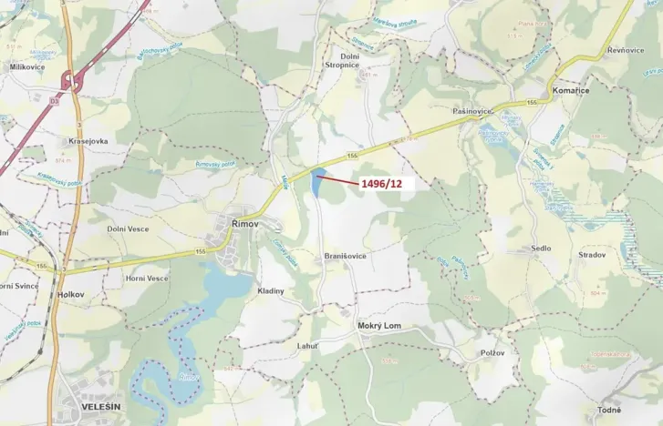 Dražba lesa, Římov, 52265 m2