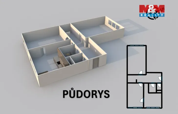Prodej bytu 2+1, Kutná Hora - Šipší, Ortenova, 58 m2
