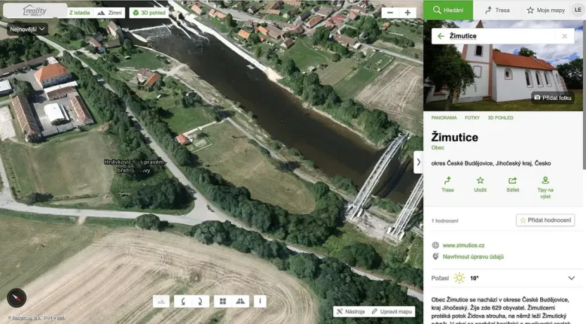 Prodej louky, Týn nad Vltavou, Hněvkovice na pravém břehu Vlt., 1648 m2