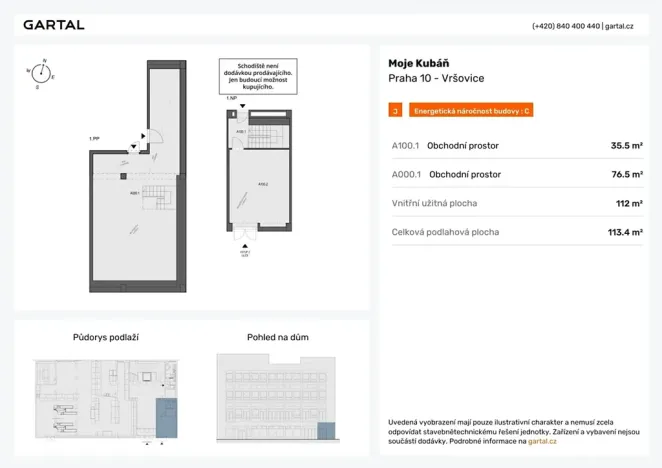 Pronájem obchodního prostoru, Praha - Vršovice, Kubánské náměstí, 112 m2
