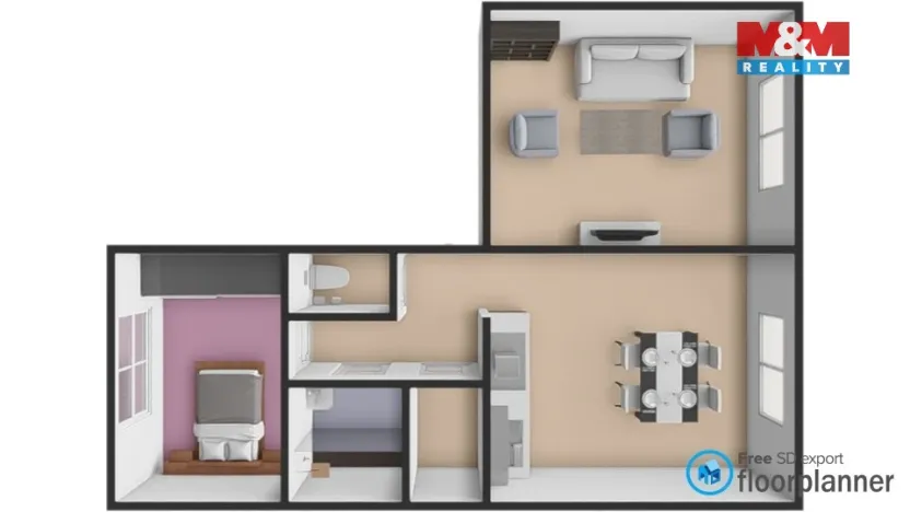 Pronájem bytu 3+kk, Nové Město na Moravě, Luční, 47 m2