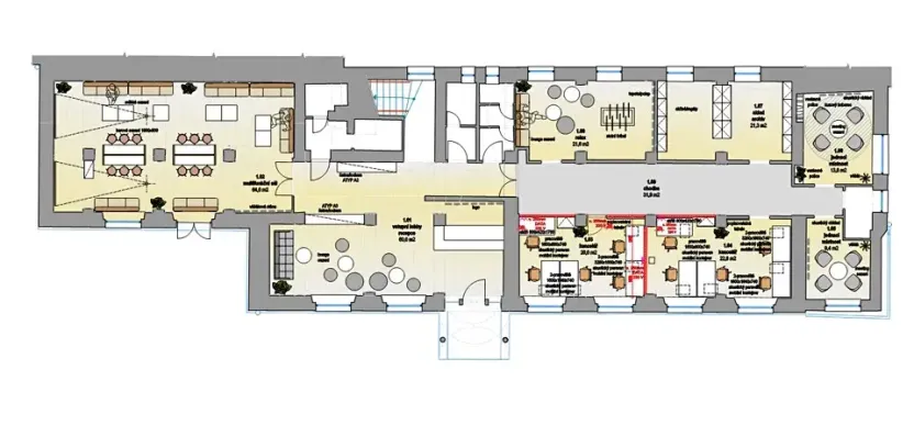 Pronájem kanceláře, Praha - Nové Město, Karlovo náměstí, 1110 m2