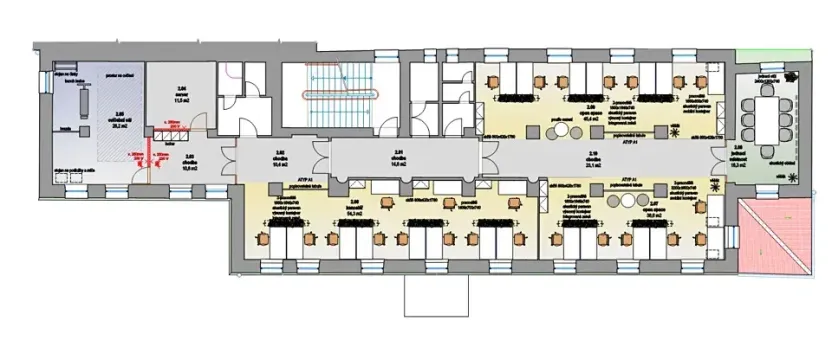 Pronájem kanceláře, Praha - Nové Město, Karlovo náměstí, 1110 m2