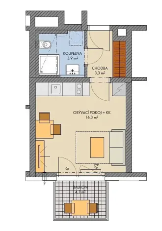 Prodej bytu 1+kk, Kralupy nad Vltavou, Žižkova, 24 m2
