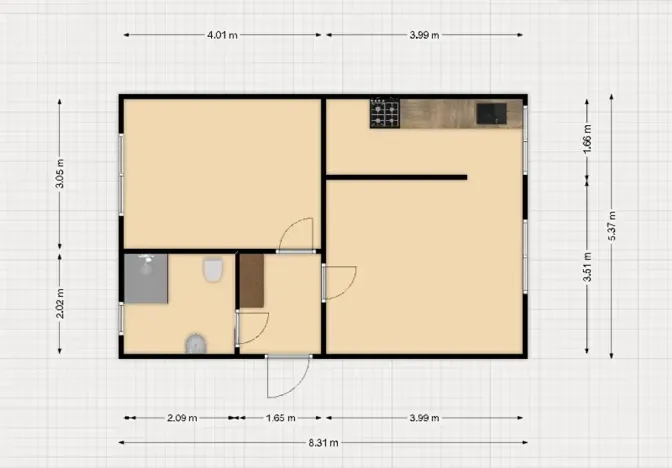 Prodej bytu 1+1, Božičany, 39 m2