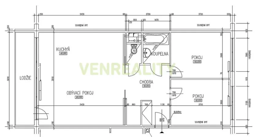Pronájem bytu 3+kk, Praha - Michle, Ohradní, 77 m2