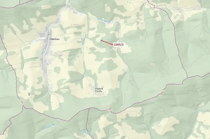 Dražba lesa, Zděchov, 2225 m2