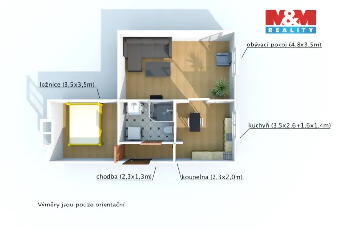 Prodej bytu 2+1, Klatovy - Klatovy III, Pod Hůrkou, 54 m2