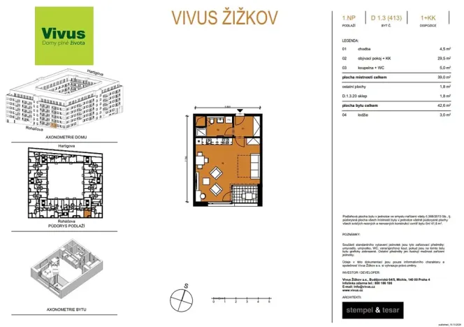 Prodej bytu 1+kk, Praha - Žižkov, Roháčova, 43 m2