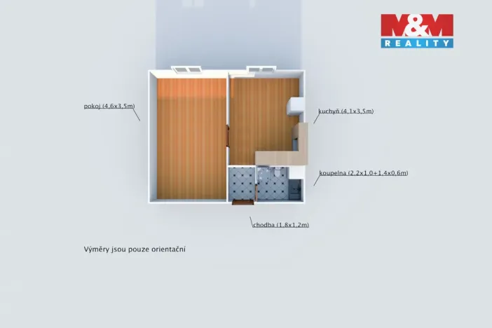 Pronájem bytu 1+1, Plzeň - Doudlevce, Skupova, 39 m2