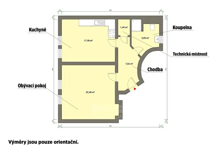 Pronájem bytu 3+kk, Cheb, 17. listopadu, 72 m2