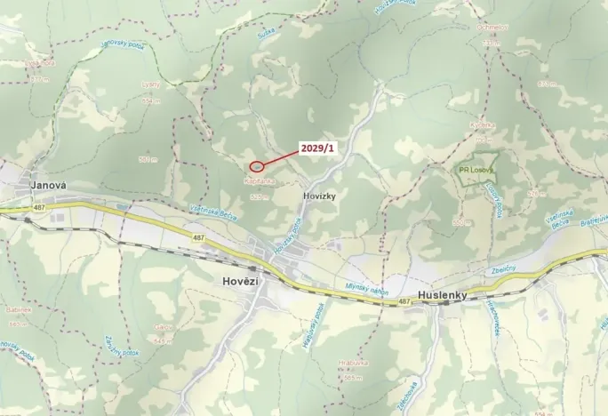 Dražba lesa, Hovězí, 680 m2