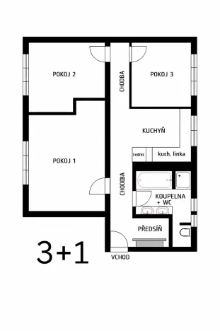 Prodej bytu 3+1, Trutnov, Bendlova, 74 m2