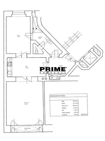 Pronájem bytu 2+1, Praha - Staré Město, Martinská, 76 m2