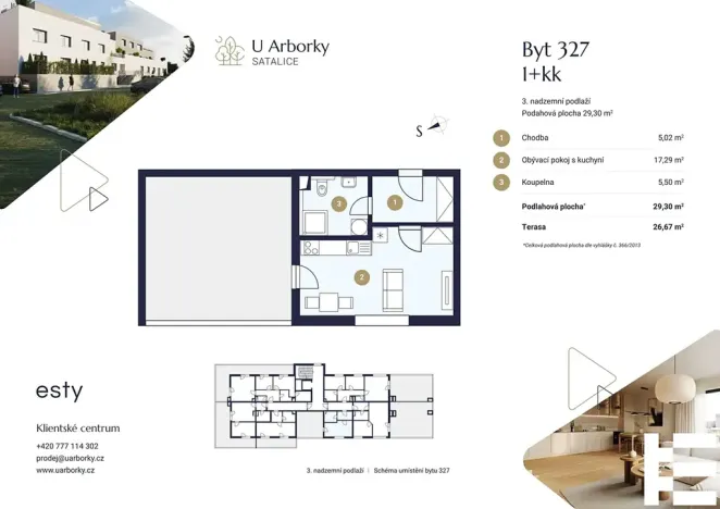 Prodej bytu 1+kk, Praha - Satalice, Za Novákovou zahradou, 30 m2