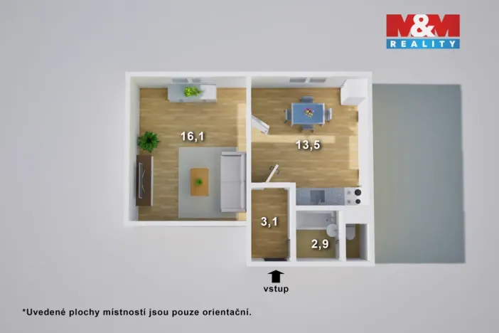 Prodej bytu 1+1, Krupka - Maršov, Karla Čapka, 35 m2