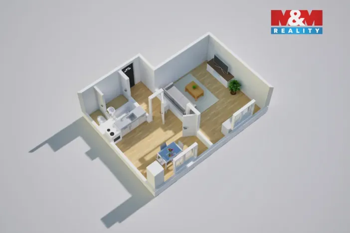 Prodej bytu 1+1, Krupka - Maršov, Karla Čapka, 35 m2