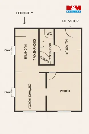 Pronájem bytu 1+1, Rychnov nad Kněžnou, Jiráskova, 38 m2