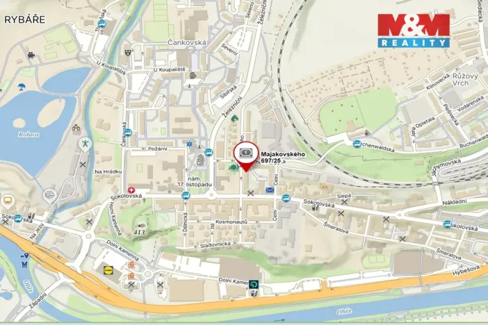 Prodej bytu 1+kk, Karlovy Vary - Rybáře, Majakovského, 24 m2