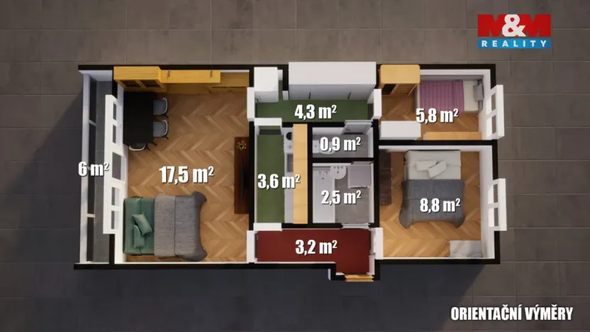 Prodej bytu 3+1, Ústí nad Labem - Ústí nad Labem-centrum, Velká Hradební, 52 m2