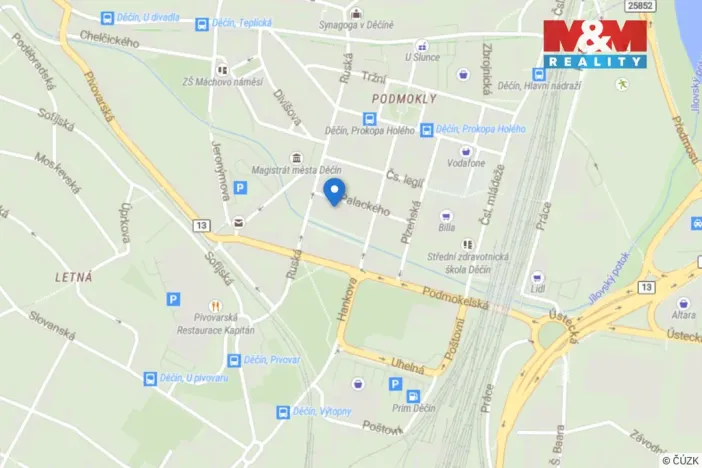 Pronájem bytu 1+1, Děčín - Děčín IV-Podmokly, Palackého, 36 m2