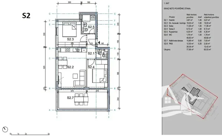 Prodej bytu 3+kk, Novalja, Chorvatsko, 56 m2
