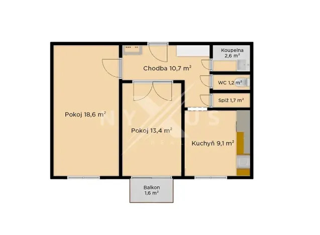 Prodej bytu 2+1, Praha - Strašnice, Černokostelecká, 57 m2